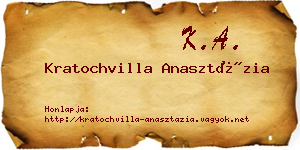 Kratochvilla Anasztázia névjegykártya